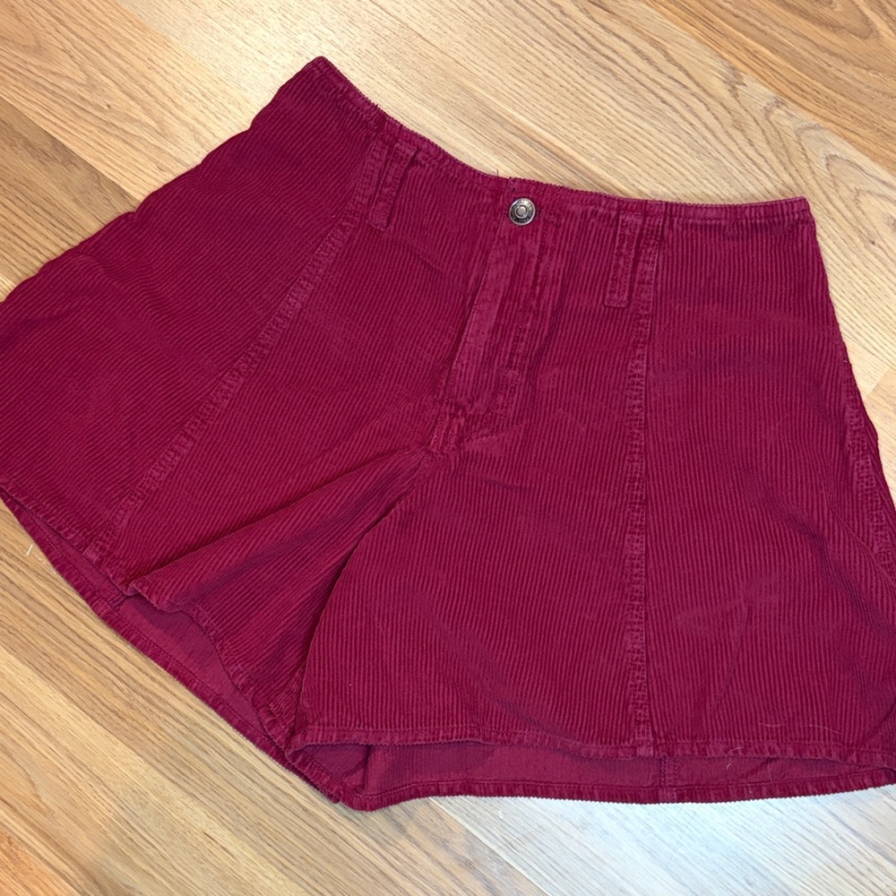 We The Free High Waist Red Corduroy Shorts